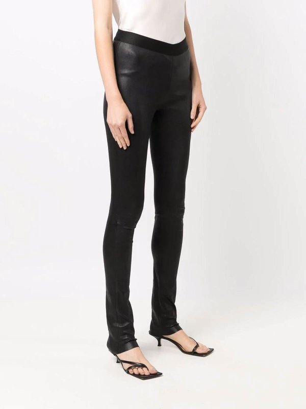 The Best Shops ANN DEMEULEMEESTER: casual trousers - lambskin stretch-waistband trousers