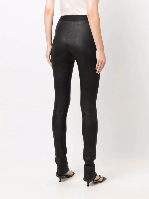 lambskin stretch-waistband trousers shop online: ANN DEMEULEMEESTER