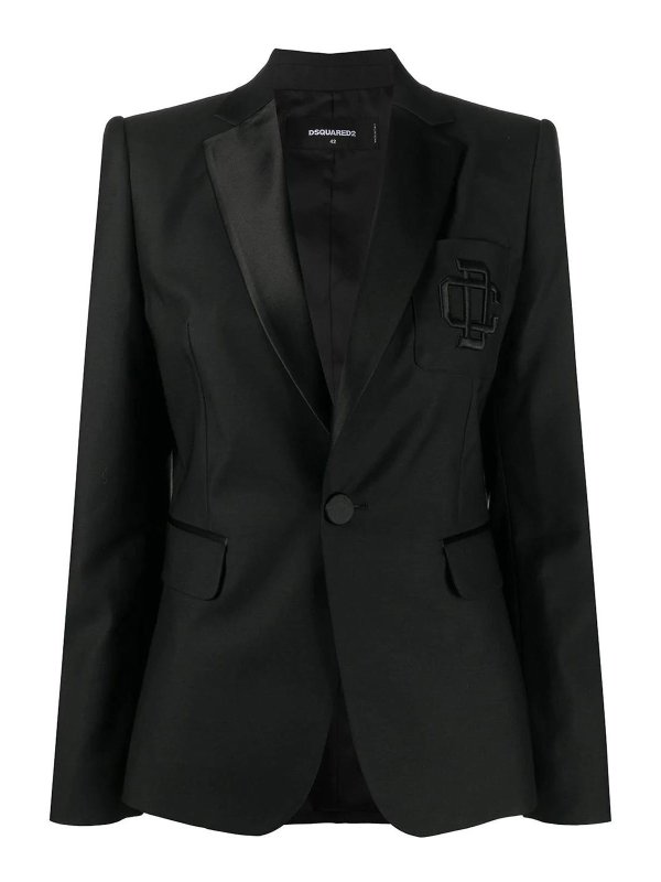 DSQUARED2: blazers - embroidered logo blazer