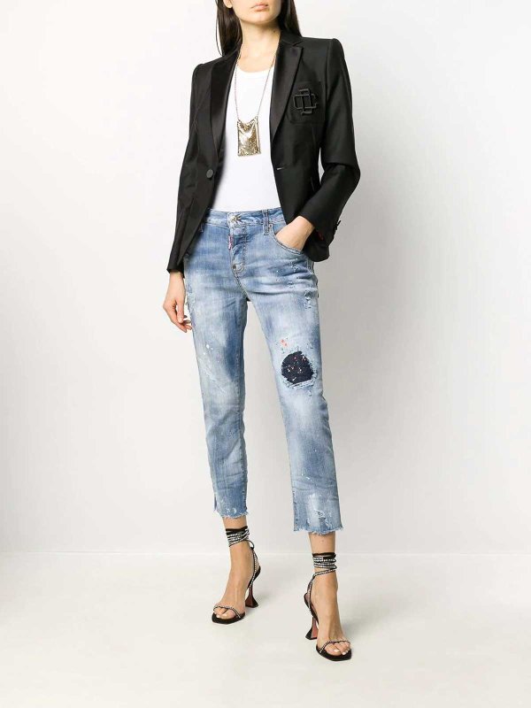 DSQUARED2: blazers online - embroidered logo blazer