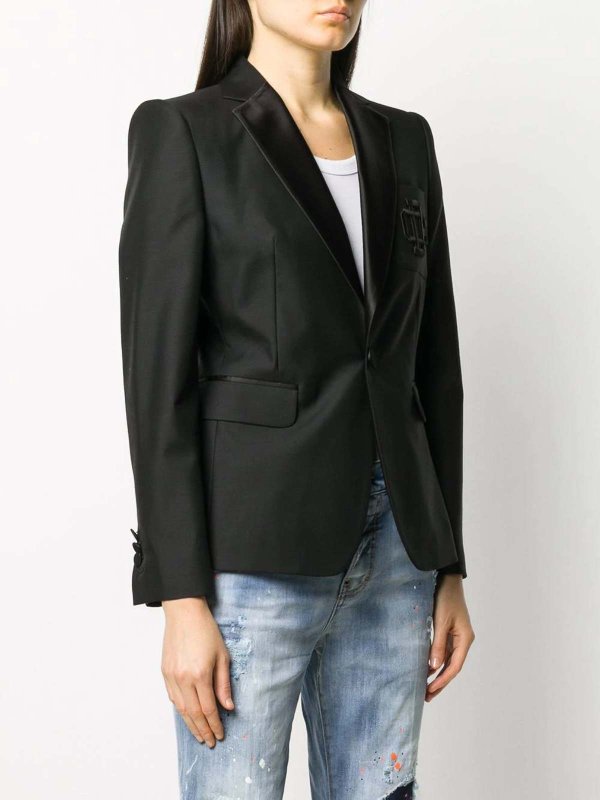 The Best Shops DSQUARED2: blazers - embroidered logo blazer