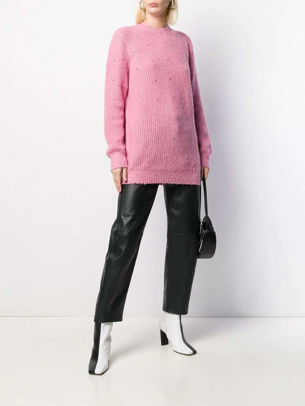 m.s.g.m.: crew necks online - ter knit pink