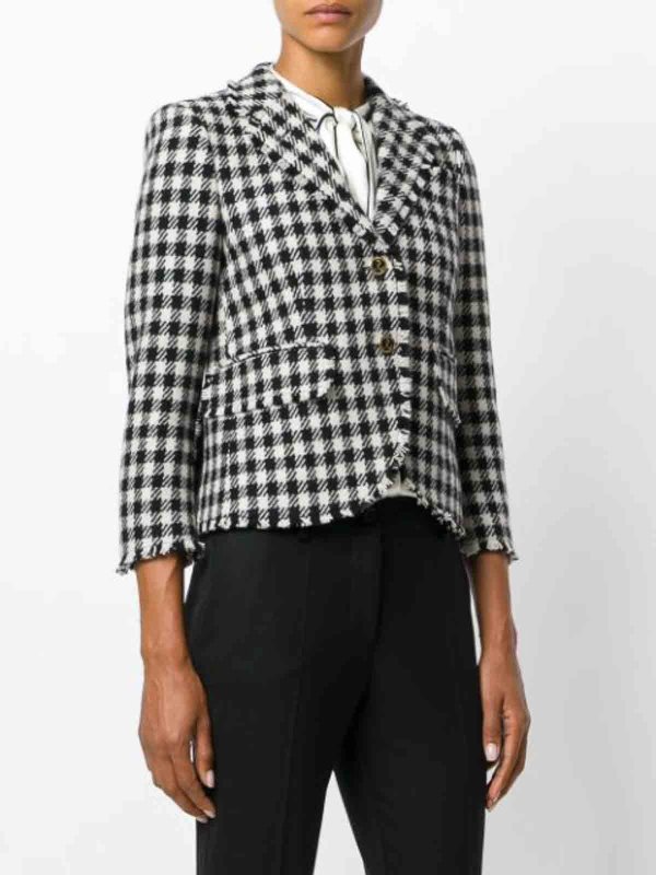 THOM BROWNE: casual jackets online - jacket check black white