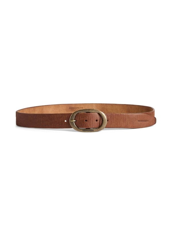 DSQUARED2: belts online - logo-buckle leather belt