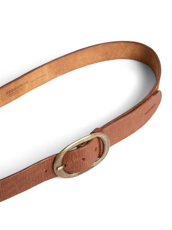 logo-buckle leather belt shop online: DSQUARED2