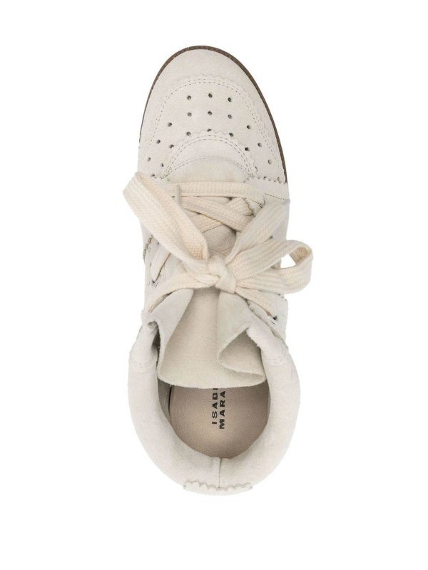Calf suede lace-up sneakers shop online: ISABEL MARANT