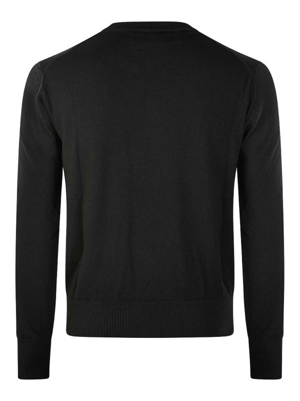 AMI PARIS: maglia collo rotondo online - Maglia in lana nera