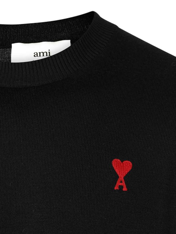 The Best Shops AMI PARIS: maglia collo rotondo - Maglia in lana nera