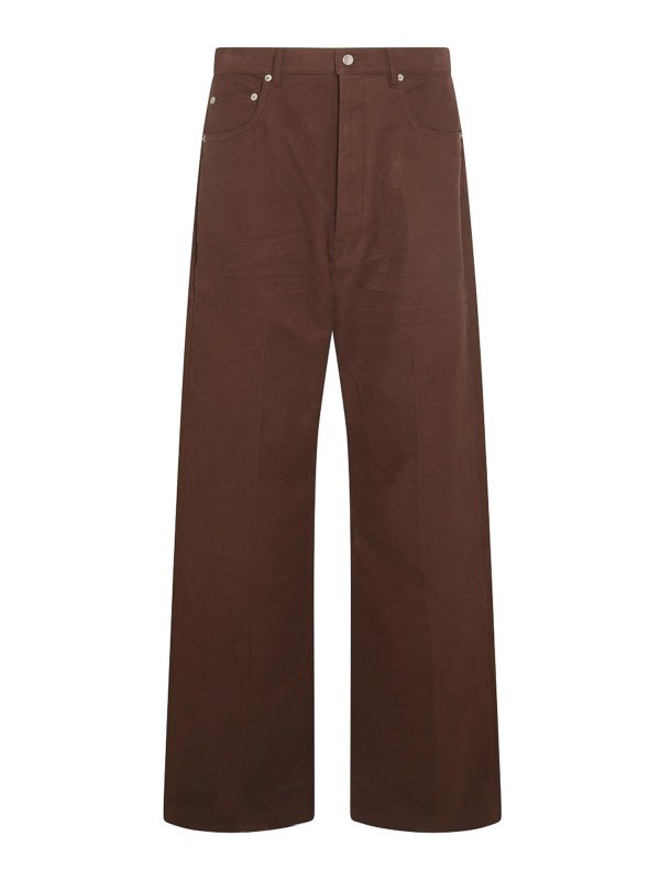 RICK OWENS: bootcut jeans - Brown cotton jeans