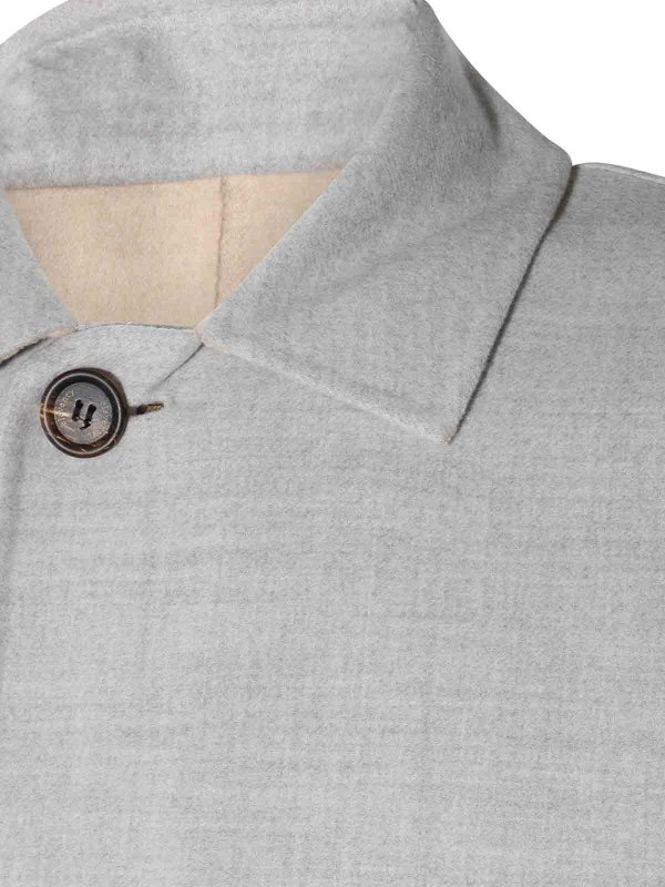 Grey wool coat shop online: ELEVENTY