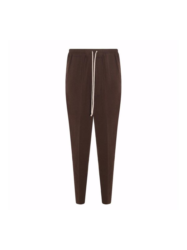 RICK OWENS: tracksuit bottoms - Brown wool pants