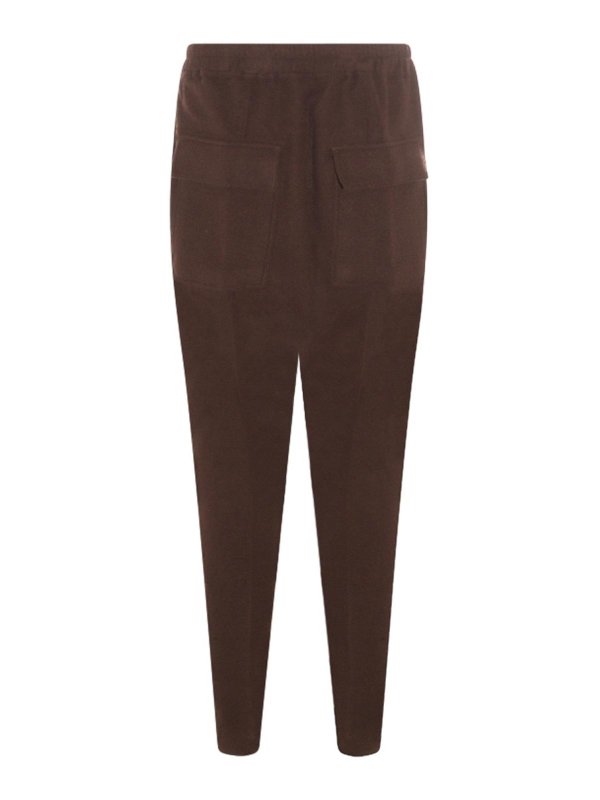 RICK OWENS: tracksuit bottoms online - Brown wool pants