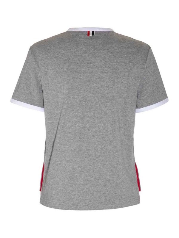 THOM BROWNE: t-shirts online - Light grey cotton t-shirt