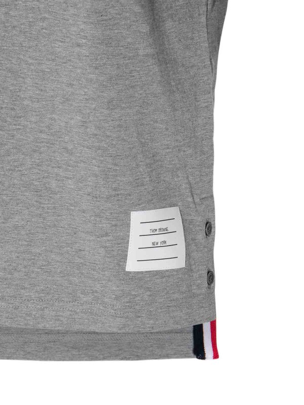 The Best Shops THOM BROWNE: t-shirts - Light grey cotton t-shirt