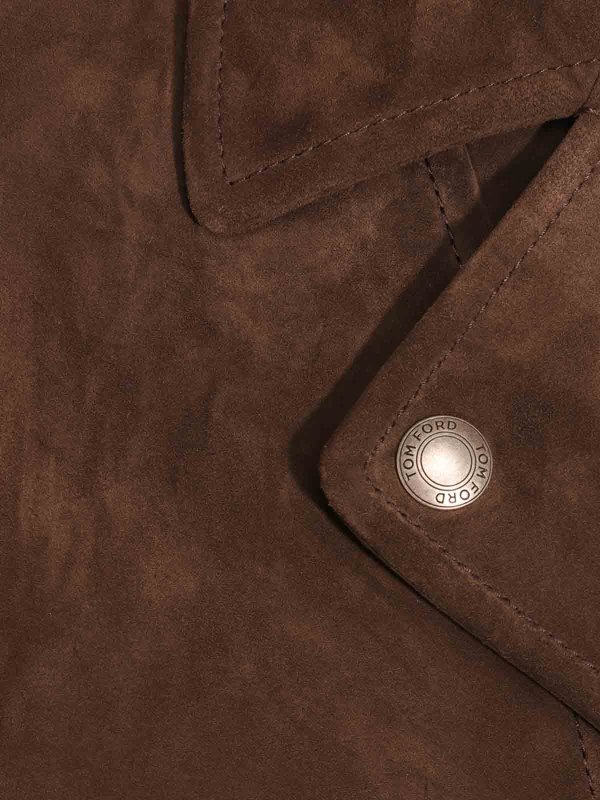 Brown suede jacket shop online: TOM FORD