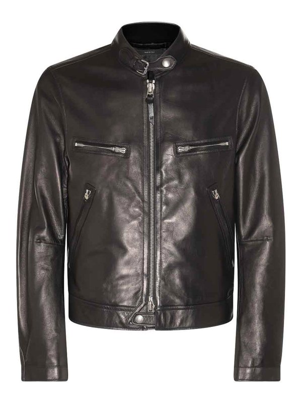 TOM FORD: casual jackets - Black leather jacket