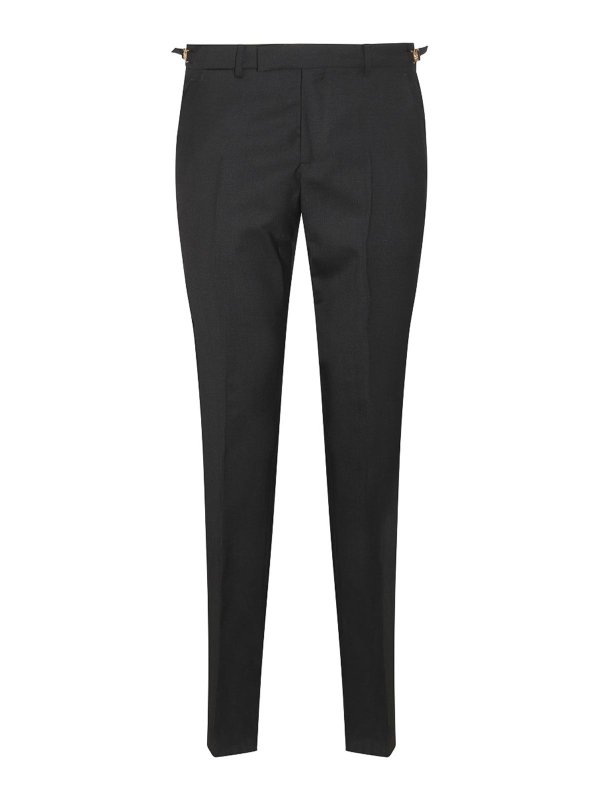 VERSACE: Tailored & Formal trousers - Black wool trousers
