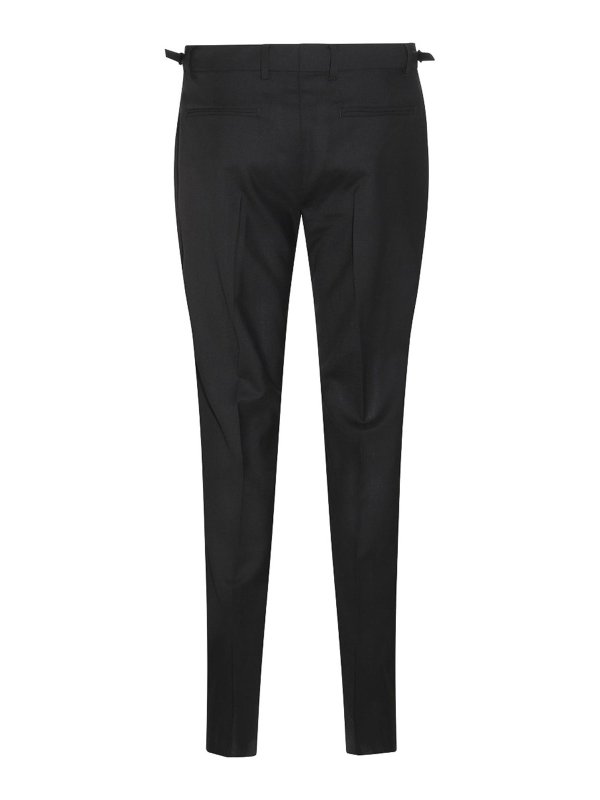 VERSACE: Tailored & Formal trousers online - Black wool trousers