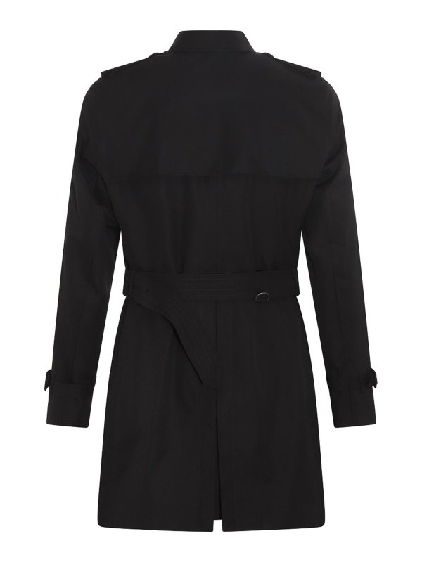 BURBERRY: short coats online - Black cotton wimbledon trench coat
