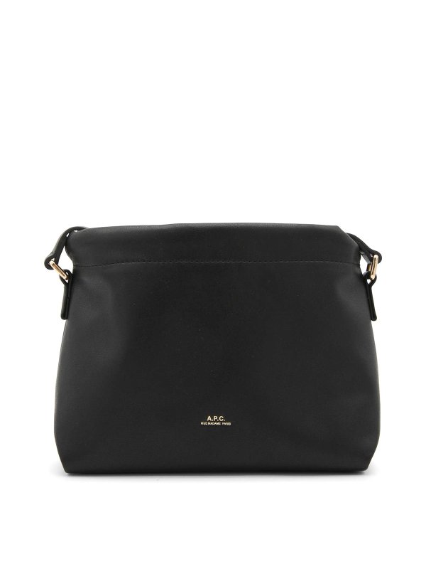 A.P.C.: cross body bags - Black faux leather crossbody bag