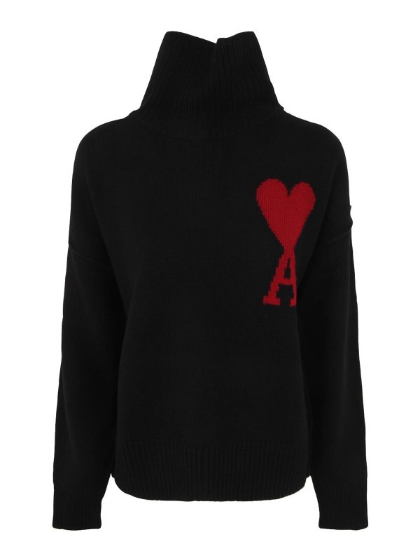 AMI PARIS: crew necks - Red adc sweater