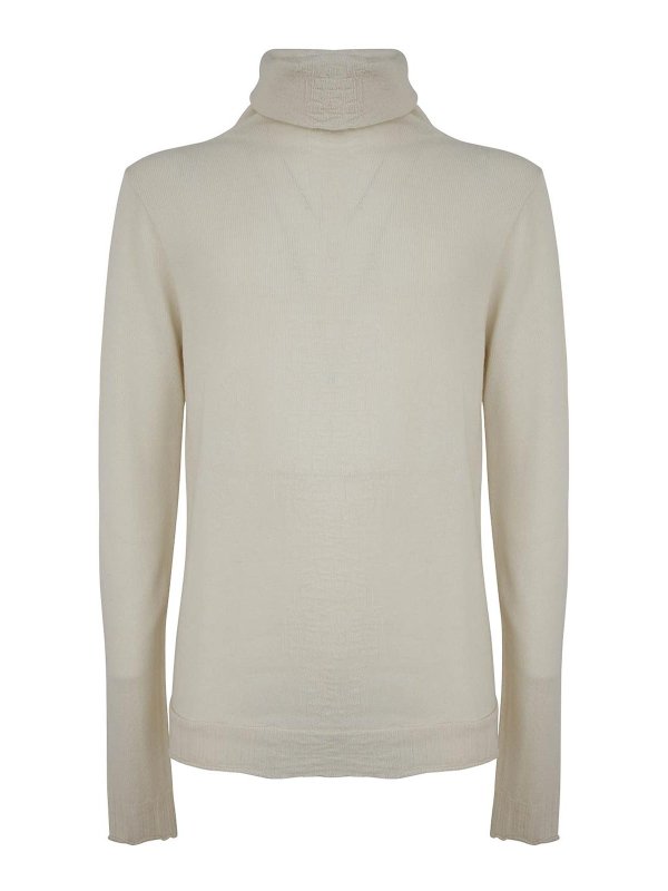 MD75: Rollkragenpullover  und Polo-Ausschnitt - Rollkragenpullover - Weiß