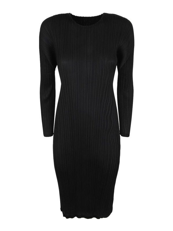 PLEATS PLEASE ISSEY MIYAKE: マキシドレス - マキシドレス - 黒