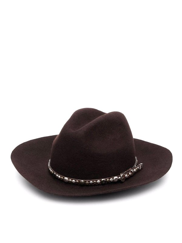 GOLDEN GOOSE: Sombreros - Cinturón - Marrón