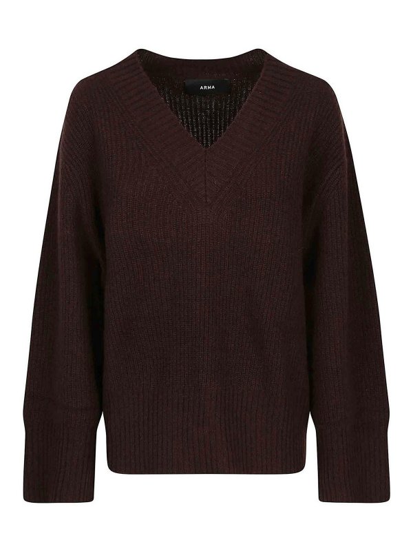 ARMA: U-Boot-Ausschnitt - U-Boot-Pullover - Braun
