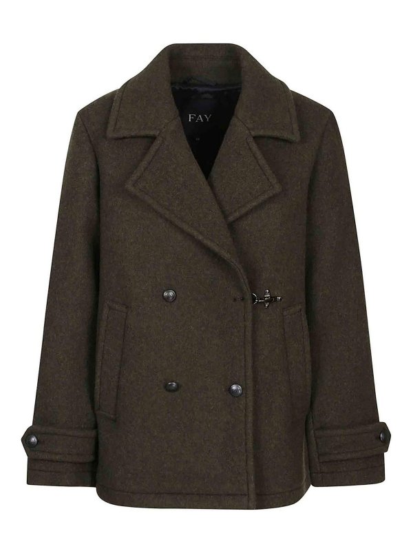 FAY: knee length coats - Heavy wool peacoat