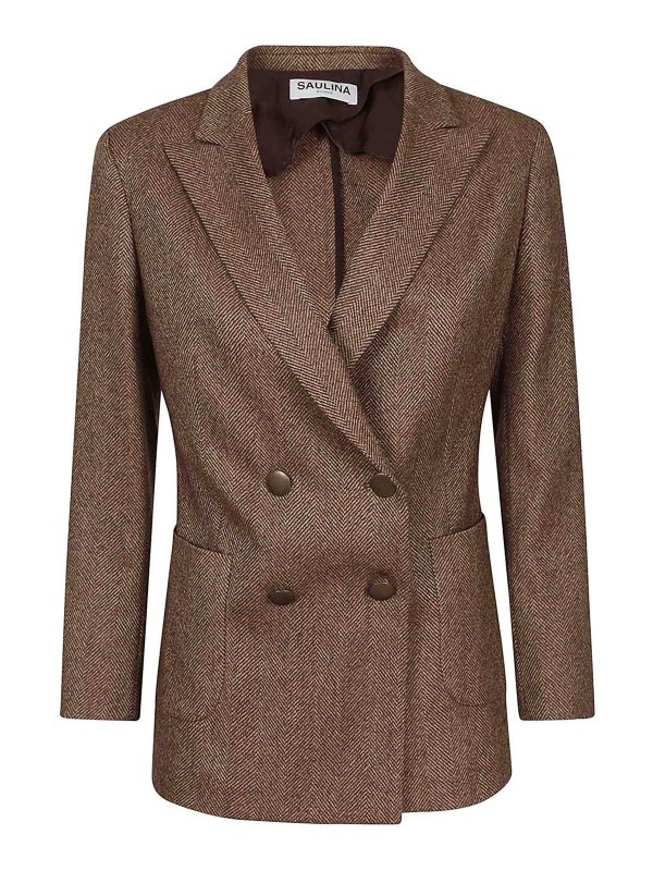 SAULINA: ブレザー - ブレザー - ブラウン