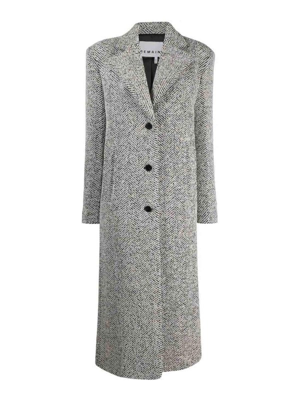 Short coats Remain Birger Christensen - Herringbone boxy coat ...