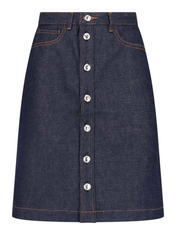A.P.C.: Knee length skirts & Midi - Flared low rise jeans