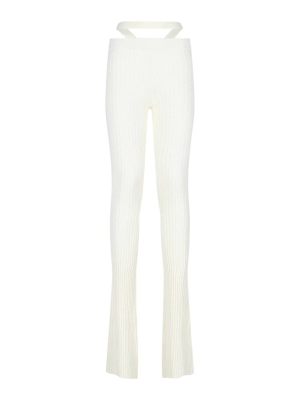 ANDREĀDAMO: casual trousers - Flared ribbed trousers