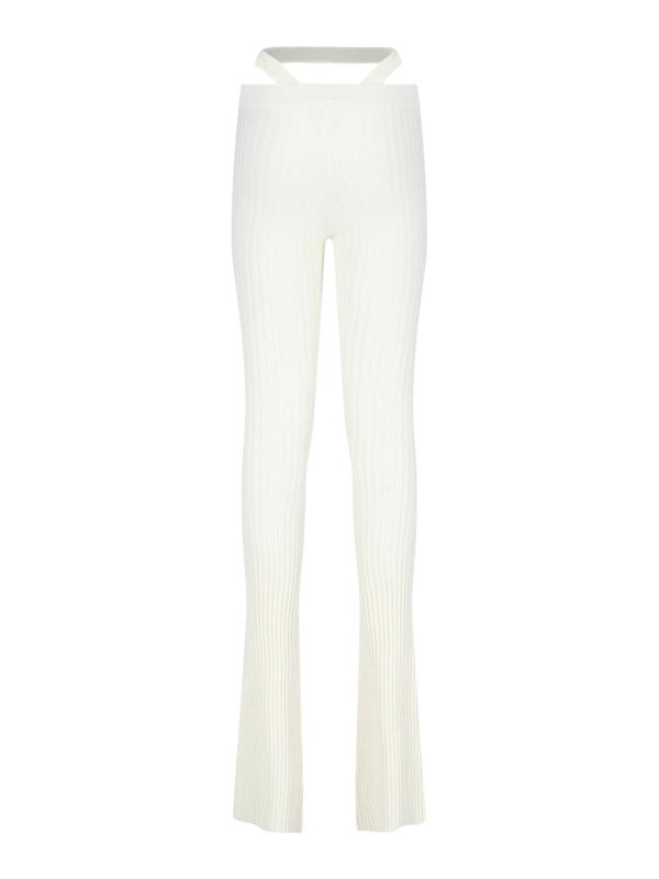 ANDREĀDAMO: casual trousers online - Flared ribbed trousers
