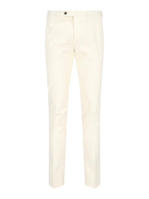 PT TORINO: Pantalons casual - Pantalons Décontractés - Blanc