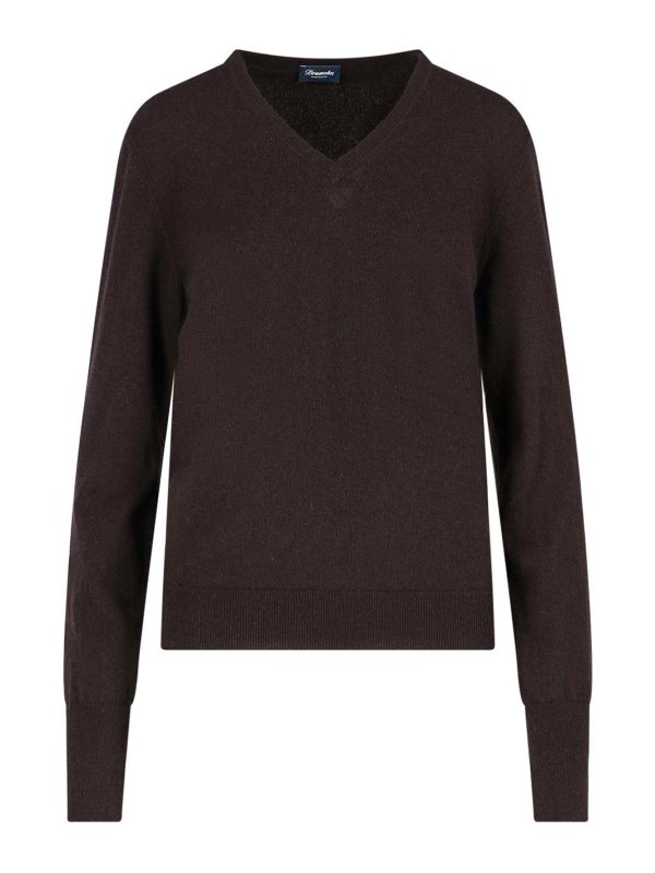 DRUMOHR: U-Boot-Ausschnitt - U-Boot-Pullover - Braun