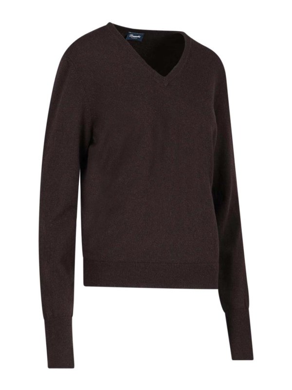 DRUMOHR: U-Boot-Ausschnitt online - U-Boot-Pullover - Braun