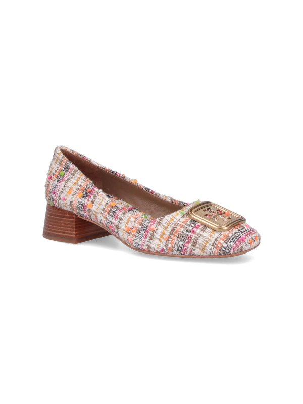 TORY BURCH: flat shoes online - Tweed heel ballet flats