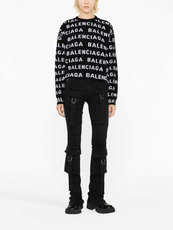 Allover logo wool jumper shop online: BALENCIAGA