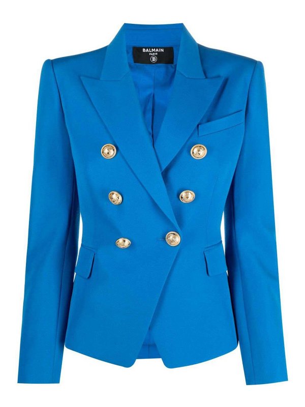 Balmain: カジュアルジャケット - カジュアルジャケット - ブルー