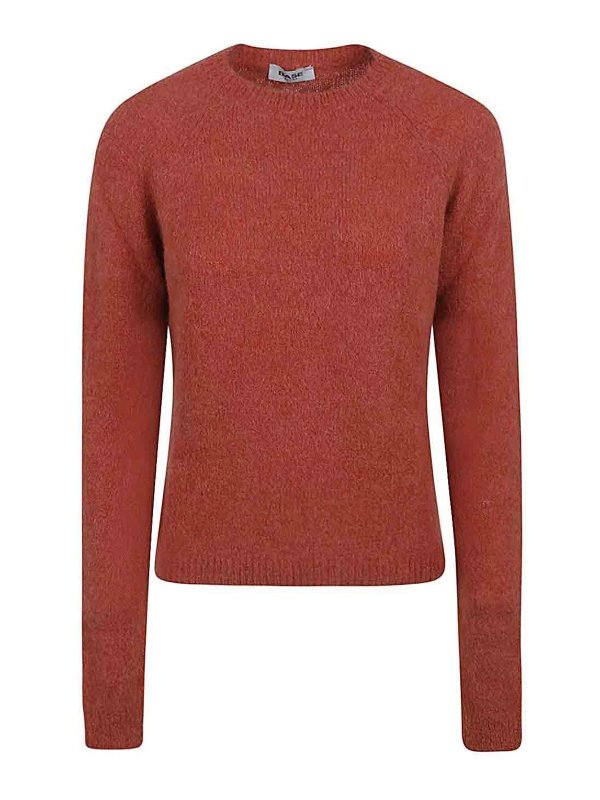 BASE: Strickpullover mit Rundhalsausschnitt - Rundhalspullover - Gelb