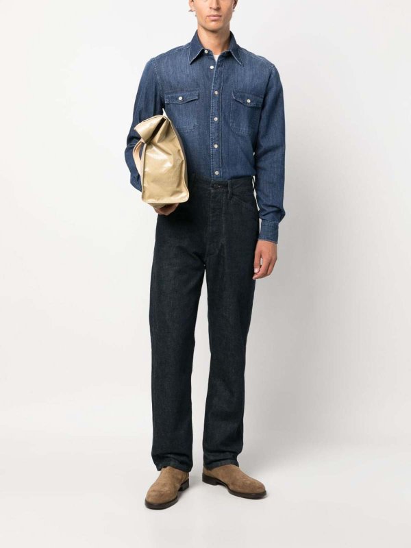 Denim button-down shirt shop online: BOGLIOLI