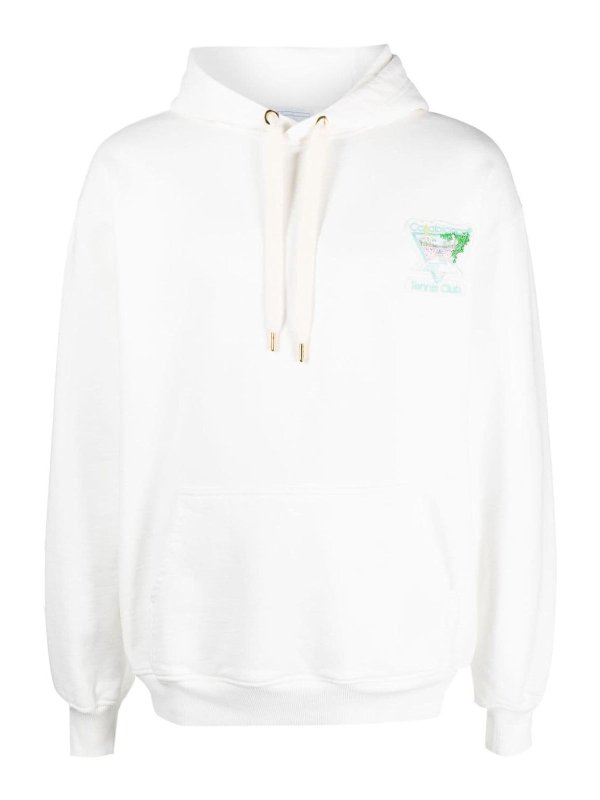 Casablanca Logo organic cotton hoodie - White - Men
