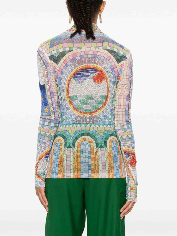 CASABLANCA: Tops & Tank tops online - Printed mesh top
