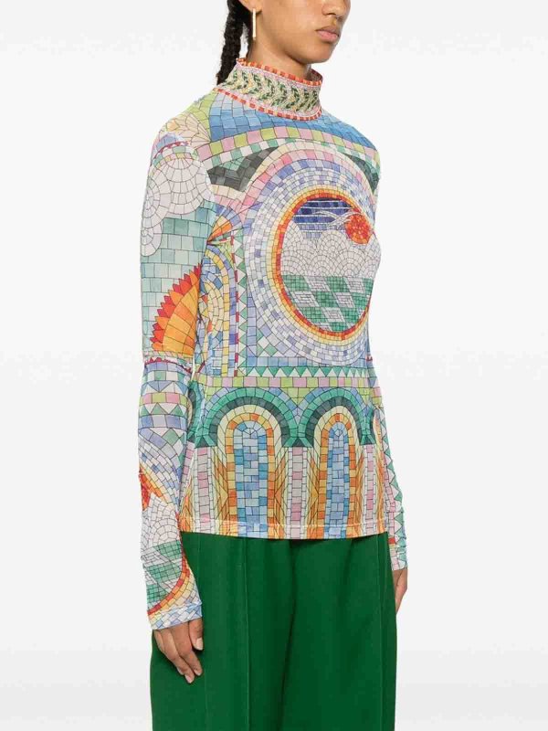 The Best Shops CASABLANCA: Tops & Tank tops - Printed mesh top