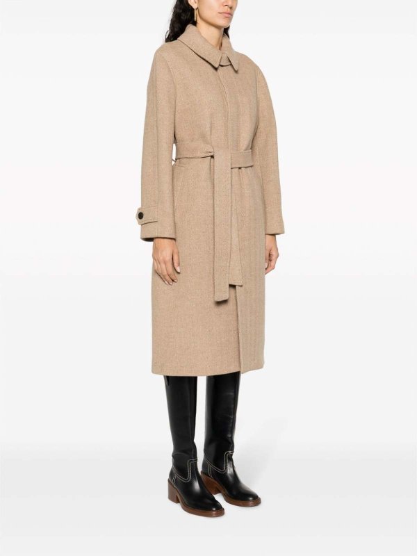 Michael Michael Kors Women's Belted Logo Trench Coat - Dark Camel - Size Xs