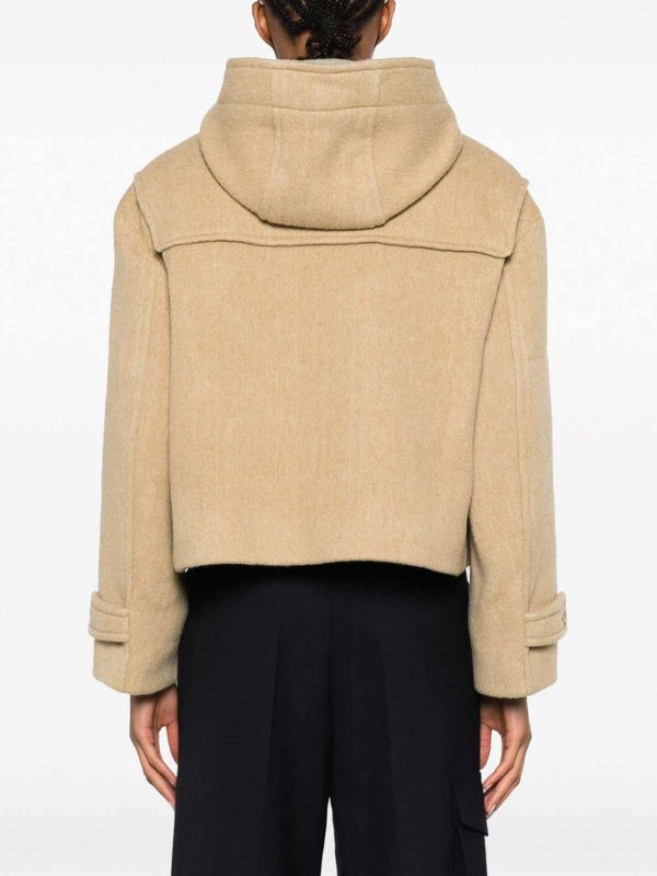 Wool blend cropped duffle coat shop online: DUNST