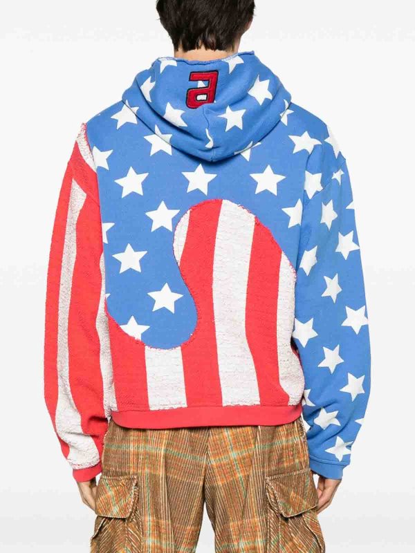 Star and stripes swirl cotton hoodie