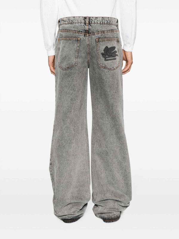Wide leg denim jeans shop online: ETRO